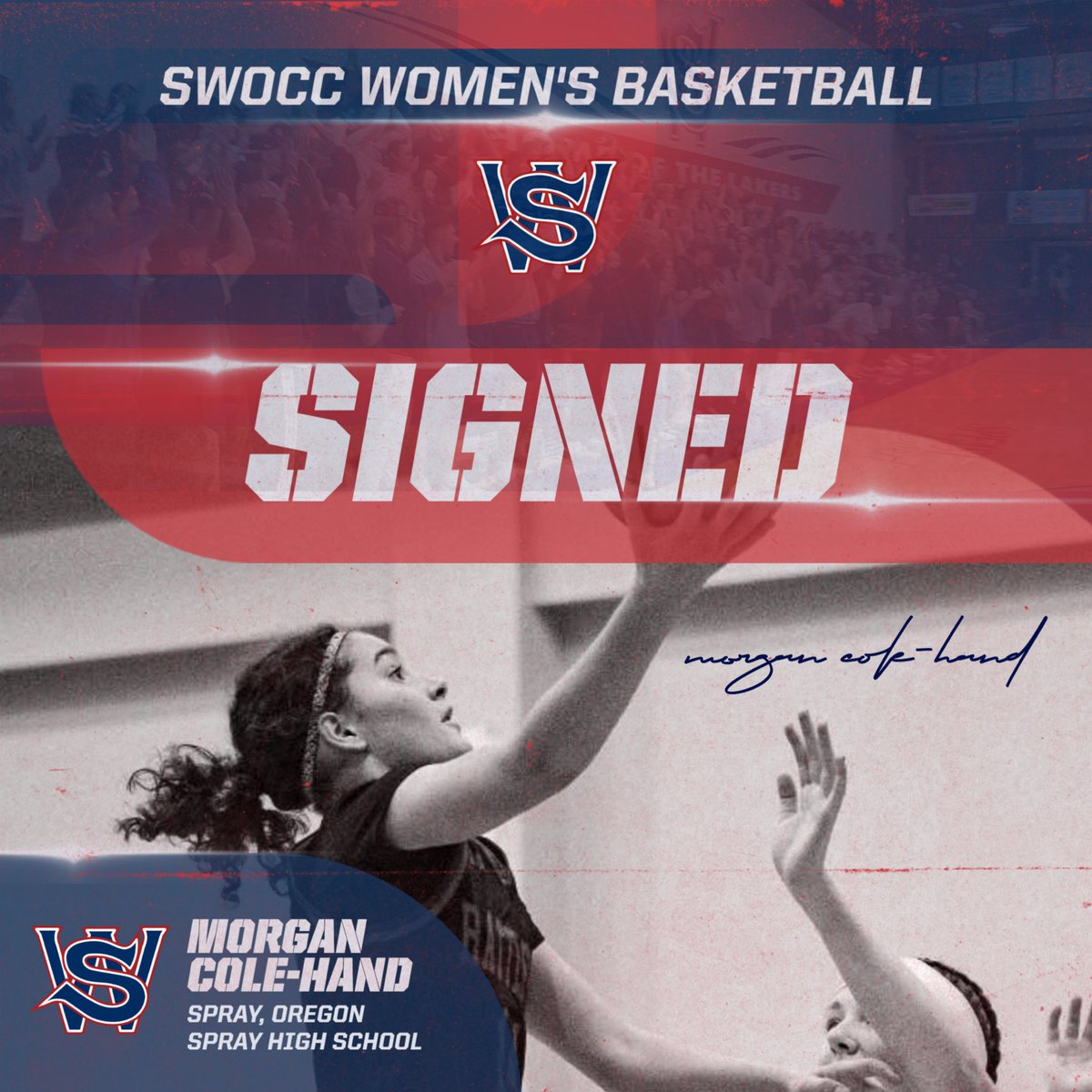 ❗️Welcome To Laker Nation❗️

Spray, OR ➡️ Coos Bay, OR
🖊 Morgan Cole-Hand

Excited to have Morgan on campus in the fall. Great Day To Be A Laker!!

#thelakernation #SWOCCwbb #swoccathletics #SWOCC