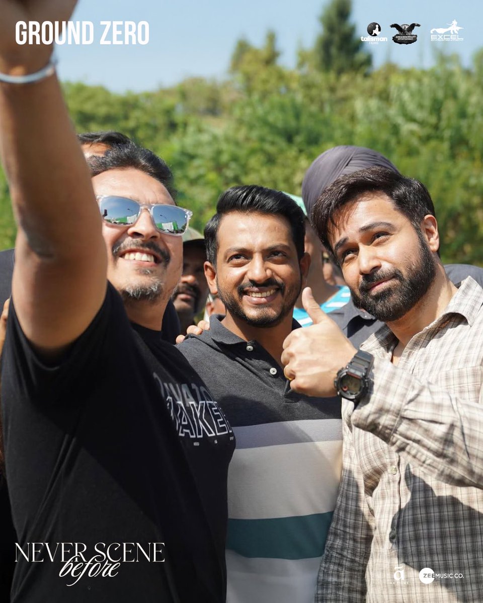 excelmovies's tweet photo. Behind the scenes with the cast and crew of #GroundZero. In cinemas on 25th April. #NeverSceneBefore

@emraanhashmi @SaieTamhankar @zyhssn @tejasdeoskar @ritesh_sid @FarOutAkhtar @sanchit421 @iampriyadarshee @J10kassim @vishalrr #SundeepSidhwani @Sheksabhi @Roynishikant @IamArhanBagati @TheSaranFiles @kamaljeetnegi  #DreamzkrraftEntertainment @films_talisman #AAFilms @ZeeMusicCompany @BSF_India