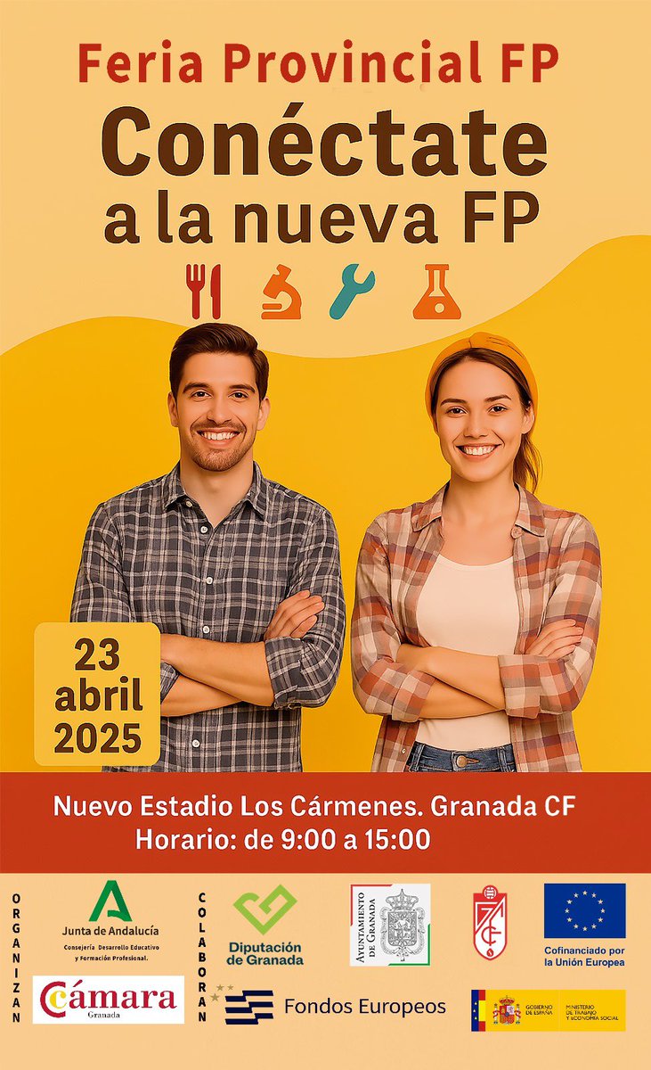 Maria Jose Martin (@mariajosebaza) on Twitter photo #Granada celebra la Feria Provincial de Formación Profesional en Los Cármenes
Bajo el lema «Conéctate a la nueva FP»,reunirá a 46 centros educativos y ofrecerá más de un centenar de actividades dirigidas a más de 36.000 alumn@s
#FpDual <a href="/EducaAnd/">Consejería Desarrollo Educativo y FP</a> <a href="/CCGranada/">Cámara de Granada</a>
ideal.es/granada/provin… #Granada celebra la Feria Provincial de Formación Profesional en Los Cármenes
Bajo el lema «Conéctate a la nueva FP»,reunirá a 46 centros educativos y ofrecerá más de un centenar de actividades dirigidas a más de 36.000 alumn@s
#FpDual <a href="/EducaAnd/">Consejería Desarrollo Educativo y FP</a> <a href="/CCGranada/">Cámara de Granada</a>
ideal.es/granada/provin…