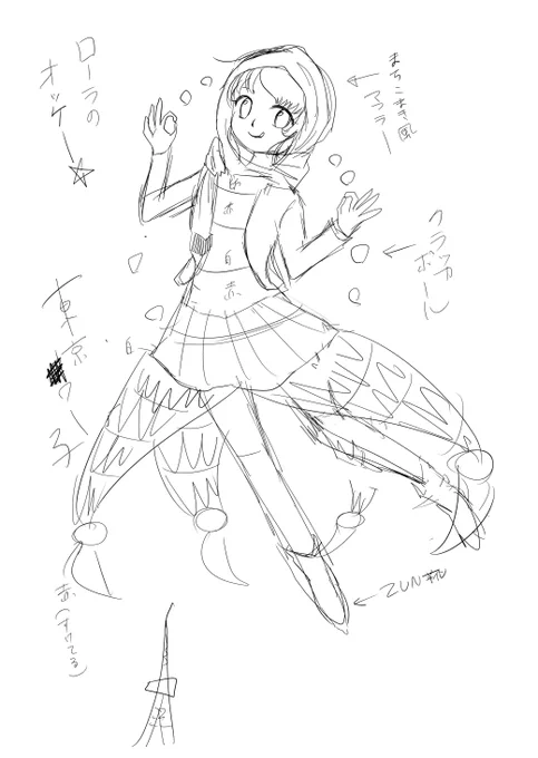 これは大昔に描いた東京〇ワー子(未完成)
2015年くらいの奴らしい 2015年!? 