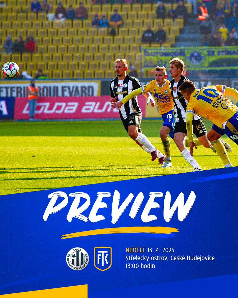 FK_Teplice's tweet photo. 📰 Preview k zítřejšímu utkání v Českých Budějovicích najdete na našem webu ➡️ https://t.co/kvyjbfuk85
#️⃣ #fkteplice #chanceliga #CEBTEP https://t.co/M0ZdoBxQJ6