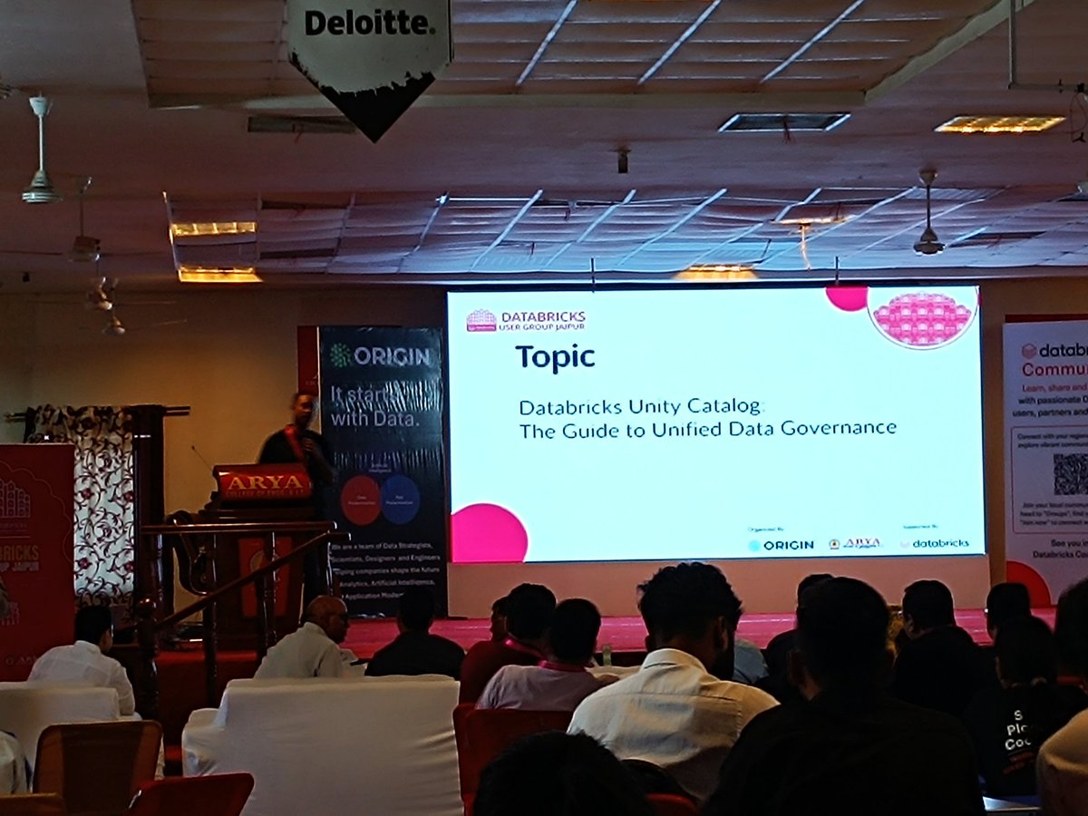 aditykumar0431's tweet photo. **Databricks Unity Catalog** is a tool for secure, centralized data management and governance in Databricks.
#friendsOfDatabricks #DatabricksJaipur
#DatabricksUserGroupJaipur https://t.co/Nefk9v7cu2