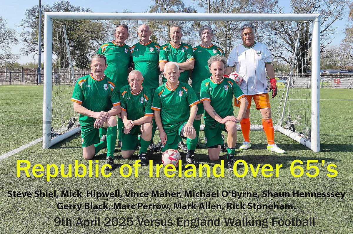 Pictured here are the ROIWFA Over 65s squad who played England EFC at Coleshill on Wednesday.
An enjoyable game played in good spirits in the spring sunshine!