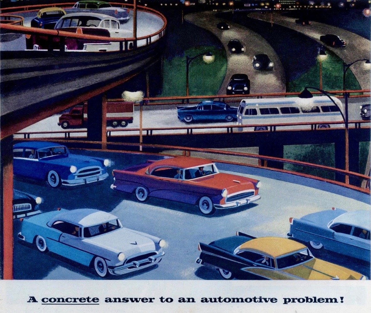 LRonLacy's tweet photo. In #APRIL 1956
🧵👇
‘A *concrete* answer to the automotive problem!’
#illustration #illustrationart #illustrationartists #superhighway #cloverleaf #automotivedesign #cardesign #highwaytraffic #interstatehighways #1950s https://t.co/5QabA0f9nG