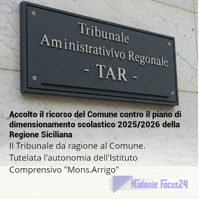 MFocus24's tweet photo. Montemaggiore Belsito vince al TAR: annullata la fusione scolastica con Sciara e Caccamo https://t.co/jPJ9YB0Ruj #ScuolaMadonie #SentenzaTAR #ICMonsArrigo #DimensionamentoScolastico #IstruzioneSicilia #ScuolaTerritorio #MadonieFocus24 #AutonomiaScolastica #NotizieMadonie https://t.co/NPjqrSdaUX