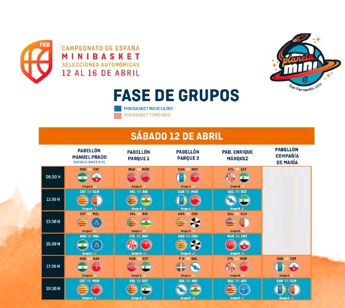 FBPA_asturias's tweet photo. 💠 SELECCIONES // PLANETA MINI 2025 // CALENDARIO 12 DE ABRIL 📆 // FASE DE GRUPOS //
#MiniMasculino ⏰ 19:30 H @FBPA_asturias 🆚 @FBIBasquet
#PlanetaMini2025 #LaFuerzaDeLaTierrina #PorElBaloncestoAsturiano #MiniAstures https://t.co/ZKaE7SGQMP