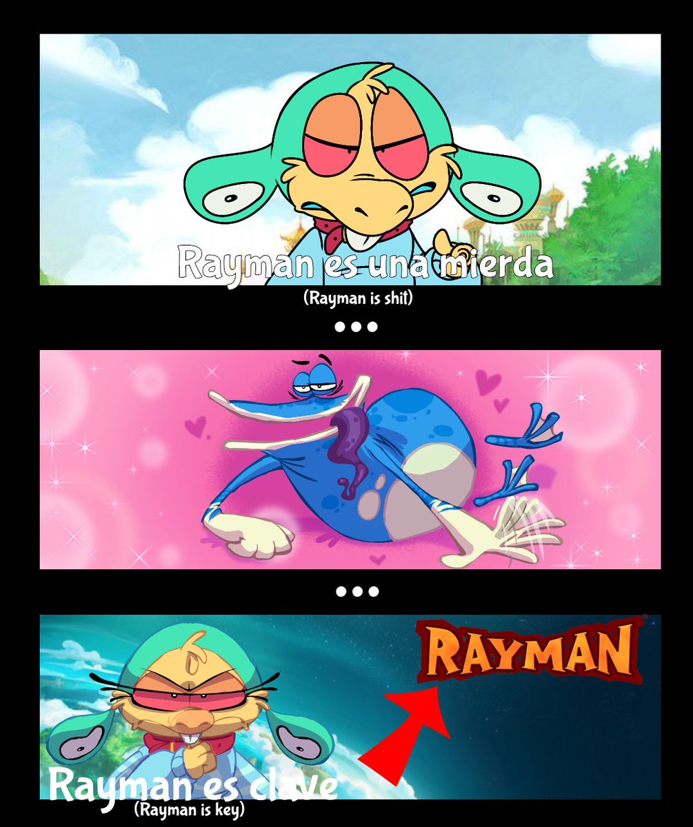 Frogaster19's tweet photo. Gran cambio de opinión 

Yo recién conociendo rayman

#Globox
#raymanlegends 
#Rayman
#raymanfanarts
#raymanorigins https://t.co/iPx7JeswAM