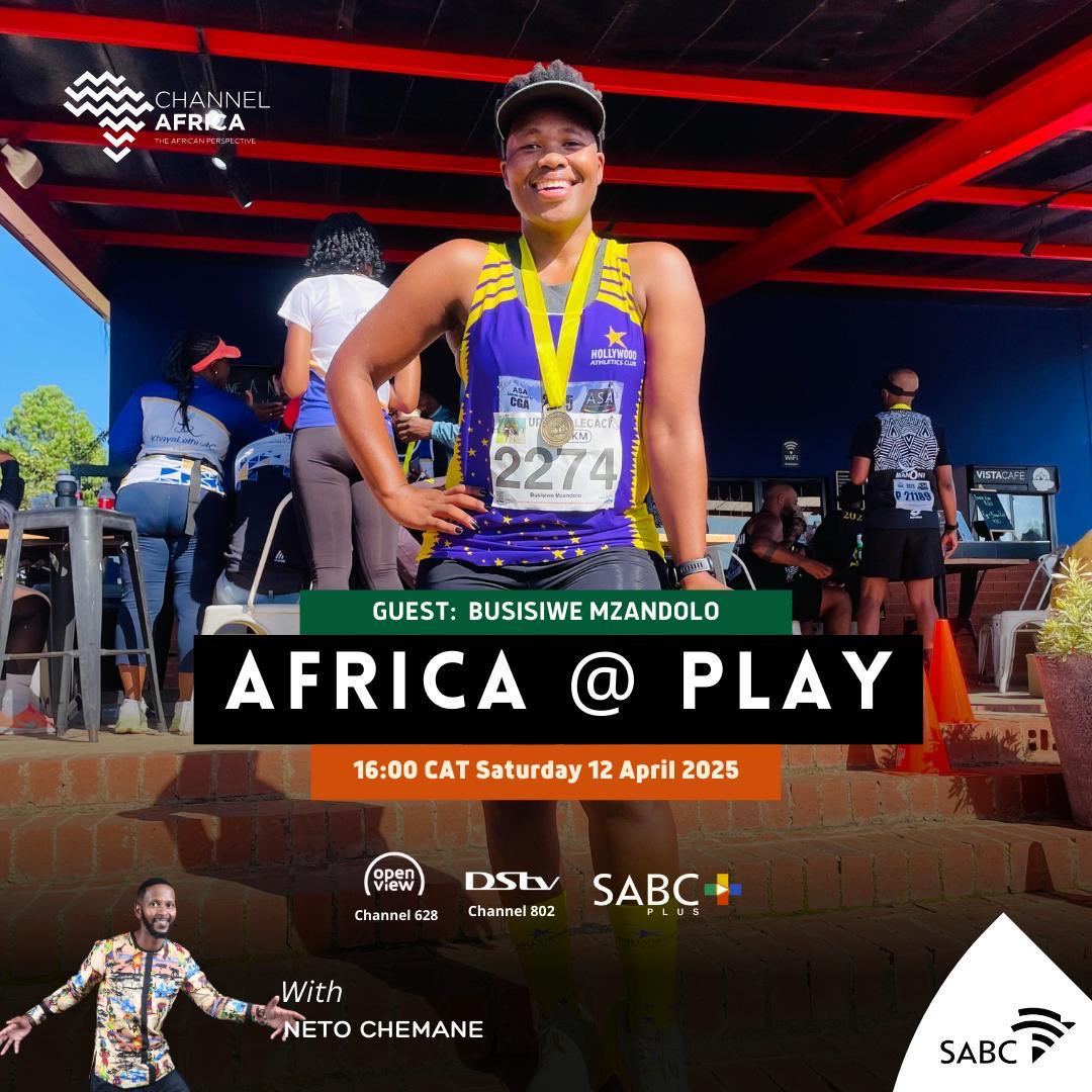 NetoMuyane's tweet photo. Do not miss out on the Sport and Lifestyle conversation with Busisiwe Mzandolo, a Runner, Therapist, Actress and Content Director! Africa @ Play, Asideleli Siyashaya! ⁦@channelafrica1⁩ https://t.co/YjsmaP3Fwx