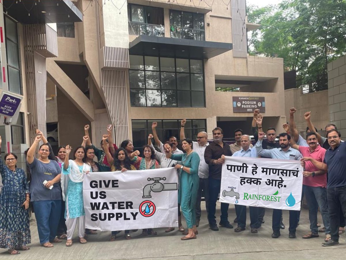 MGang08's tweet photo. #MumbaiWaterCrisis @mybmc PLEA FOR HELP🙏🏻.
**No tankers and barely any BMC water** Taps running dry during kids summer vacations. 600 tax-paying families at Kanakia Rainforest, Marol Andheri (E) grappling with Water Crisis. Please help. https://t.co/mQdutIQYEb