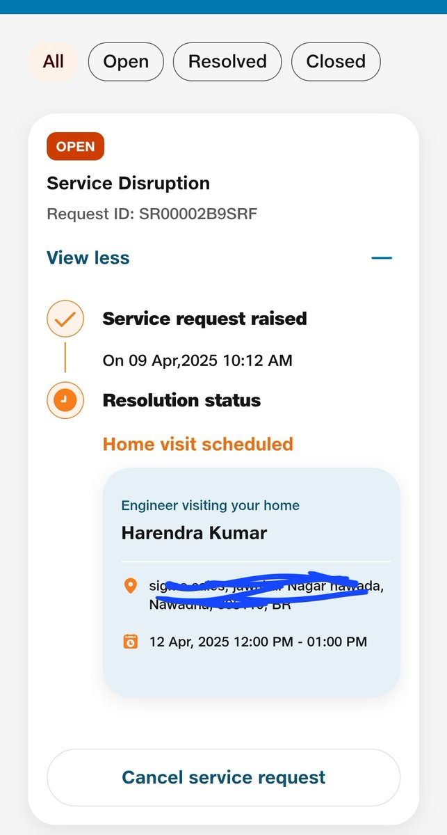 vedantsetu's tweet photo. @JioCare @JioCare @reliancejio seems again your timeline is failing as no engineer connected with me yet. This is 6-7th time, it is happening... Er visit scheduled but no response!
This case is pending with same person since 4 days. Do u have only 1 Er in team or you don't wan to fix? https://t.co/939evx4TRT