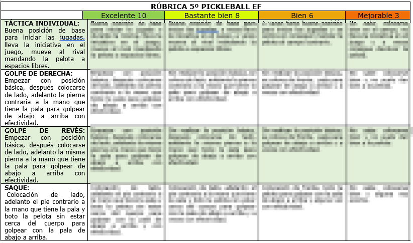 Situación de aprendizaje PICKLEBALL en 4º, 5º y 6º Primaria: incluye sesiones con juegos, objetivos, instrumentos de evaluación (rúbrica, coevaluación intergrupal, diana de autoevaluación) y producto final.
bibliosport.com/producto/8-ses…