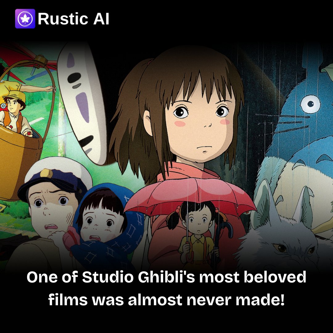 rusticai's tweet image. 🤔Did you know Spirited Away almost never existed?

Miyazaki was ready to retire-until one little girl&apos;s visit changed everything💫
This Oscar-winning masterpiece started as a casual idea... and became anime history🍁
#StudioGhibli #SpiritedAway #DidYouKnow #GhibliFacts