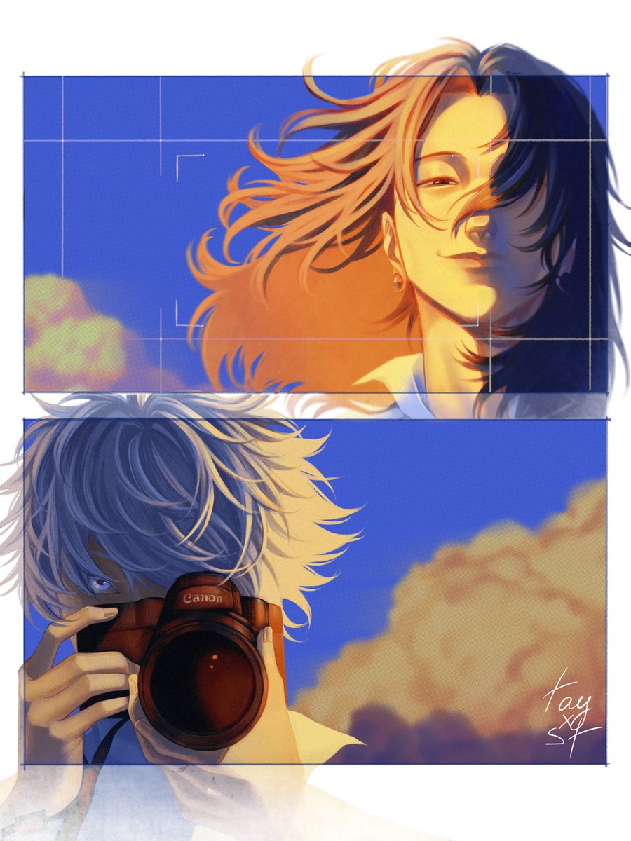 tayxst_7's tweet photo. i’m never drawing with warm colors ever again. this gave me a headache 
#jujutsukaisen #satosugu https://t.co/9olXFyIkWB