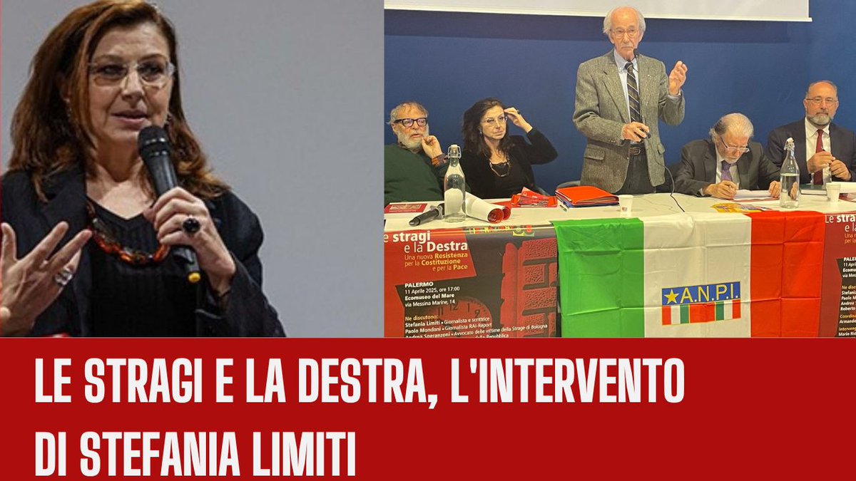 Le stragi e la Destra, l'intervento di <a href="/stefanialimiti/">stefania limiti</a>  a #Palermo #ANPI, giornalista e scrittrice
⬇️ video: 
youtu.be/1P0SV0gRqls

#12aprile