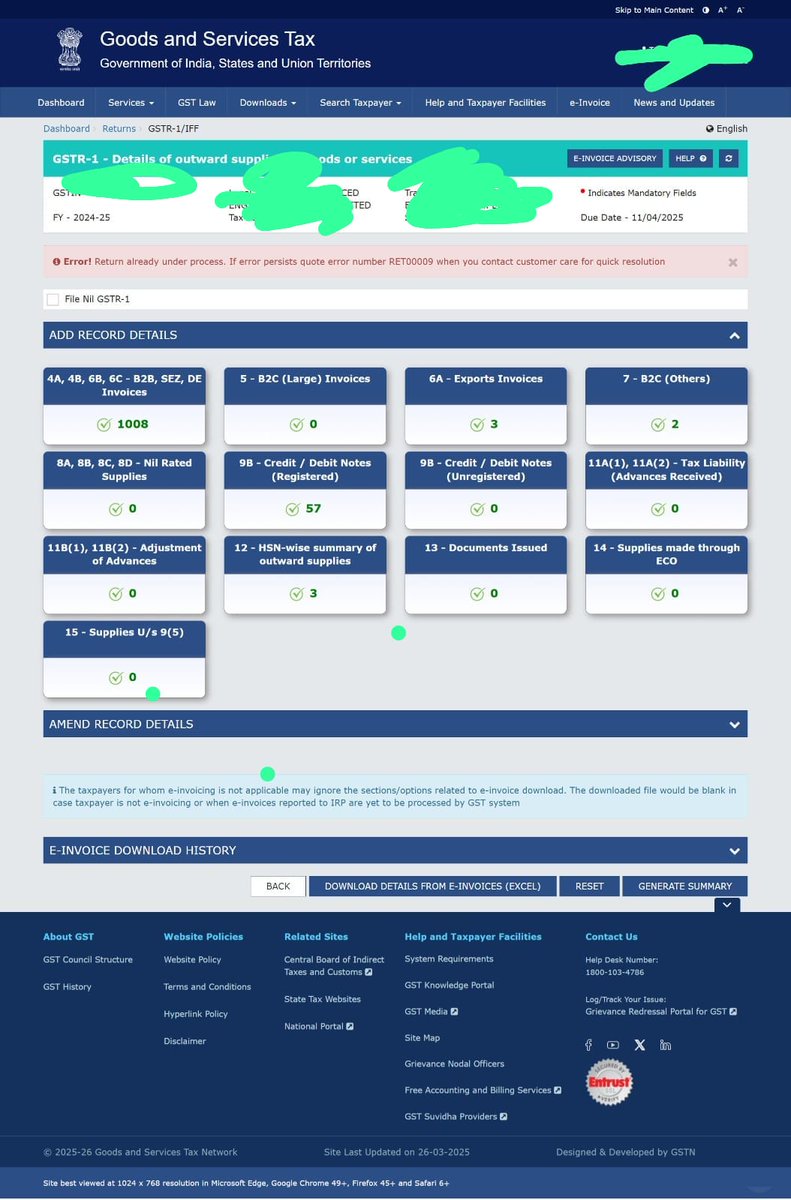 SutariaMehul's tweet photo. @Infosys_GSTN @cbic_india Dear Taxpayer, Your service request number G-202504111685156 related to Returns - GSTR1 this ticket is raised yesterday evening Stilll pending 1000 b2b invoices who will be responsible for credit not passed https://t.co/WogrBXUT7o