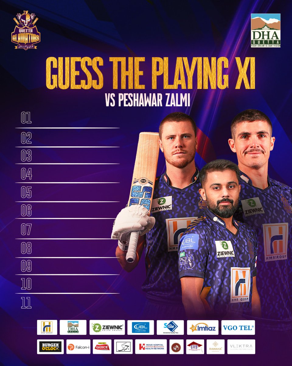 jabirkhan_khan9's tweet photo. Guess the Playing XI for #PSLClassico 👇

#HBLPSLX | #PurpleForce | #PZvQG https://t.co/S91RuRLUEu