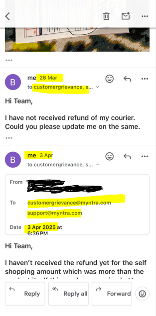 bhaswatisahu123's tweet photo. Waiting 1+ months for a refund from @myntra after self-shipping. Despite providing proof, no progress—just robotic replies and false promises. Tickets closed without resolution, and no Myntra Credit offered.

⚠️Self-shipping with Myntra is a BIG SCAM!
Endless Struggle, No Refund https://t.co/IIL154lLpy