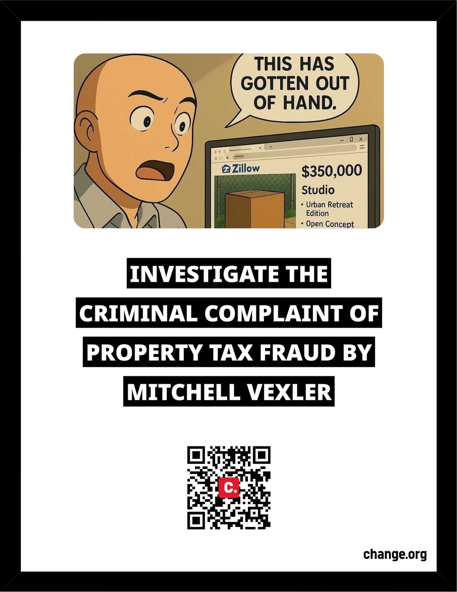 InvictaLux's tweet photo. https://t.co/mZjlkf2UVp 
Sign the petition to have the DoJ investigate what Mitch Vexler found out about property values being fraudulent and who is stealing all the tax money. #eliminatepropertytax #housingcrisis #evictions https://t.co/D8F3VeS9Md