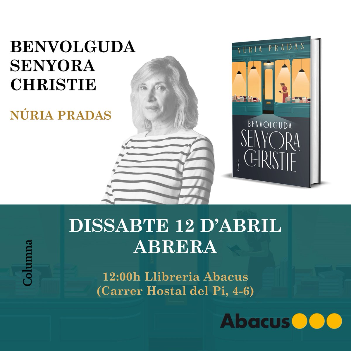 📅📣 Un dia més, us portem l’agenda!

📖<a href="/xavierbosch/">Xavier Bosch</a>, #DiagonalManhattan, #Banyoles
📖<a href="/Toni_Cruanyes/">Toni Cruanyes</a>, ‘La dona del segle’, #Manresa
📖<a href="/NuriaPradas/">Núria Pradas</a>, ‘Benvolguda senyora Christie’, #Abrera