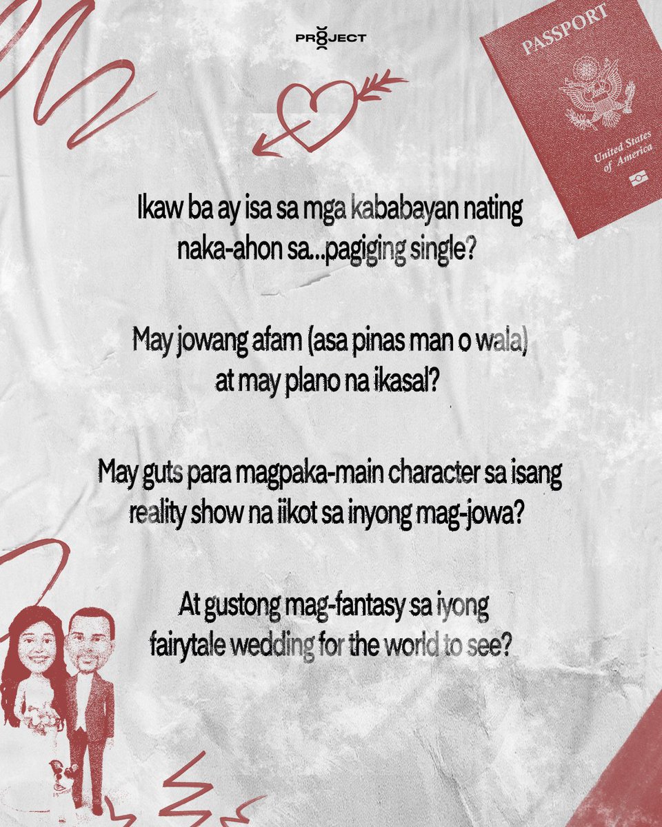 project8proj's tweet photo. MAY OPENING PO BA DIYAN? YES PO, OPO! 👍✋👌
May bagong project ang Project 8 Projects! At baka ikaw na ang kailangan namin! Kasama ka ba sa samahang #FlyHighPinay at may jowang afam? 👰💍 https://t.co/raKx5I1Xrf