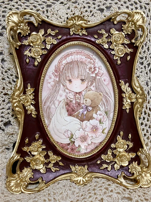 額装しました#原画市 