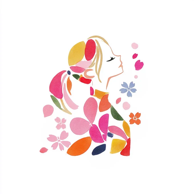 #AIエンブレム・AIロゴ部【テーマ】春の訪れや新しさをイメージしたデザインということで、花弁や新芽のコラージュをイメージして作りました。あと、黒を使わないという点もこだわりました。 