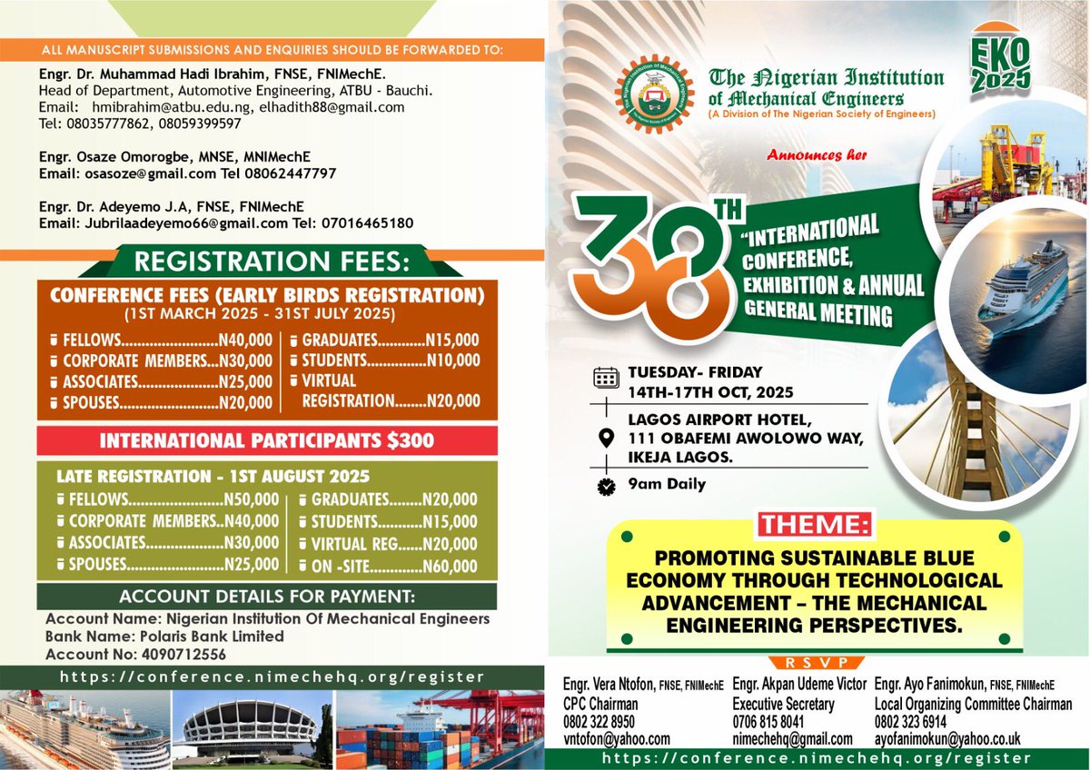 The Nigerian Institution of Mechanical Engineers tweet media