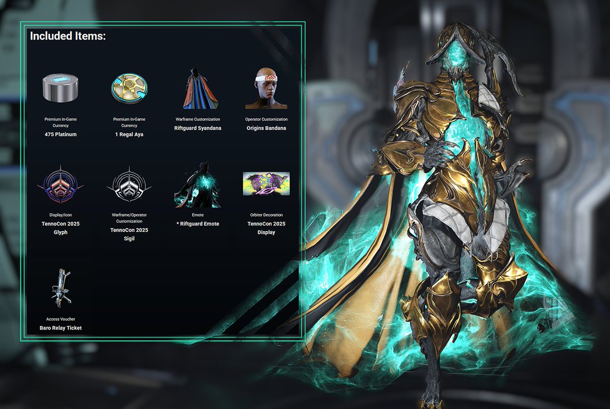 veroz73's tweet image. TennoCon 2025 Digital Pack Giveaway
(courtesy of @PlayWarframe )

To enter: 
▫️follow me
▫️like and repost
▫️reply with your IGN and platform

Ends April 22nd, 8am ET 
Good luck Tenno!