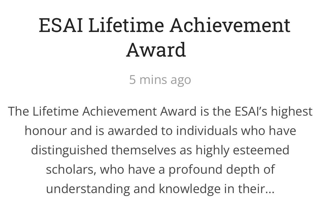 ESAI (@esai_irl) on Twitter photo We are delighted to announce that the ESAI #LifetimeAchievement Award winner for 2025 is Professor Kathy Hall <a href="/UCC/">UCC Ireland</a>. With this award, we wish to honour Prof Hall’s outstanding contribution to education in Ireland and internationally. #esai25 We are delighted to announce that the ESAI #LifetimeAchievement Award winner for 2025 is Professor Kathy Hall <a href="/UCC/">UCC Ireland</a>. With this award, we wish to honour Prof Hall’s outstanding contribution to education in Ireland and internationally. #esai25