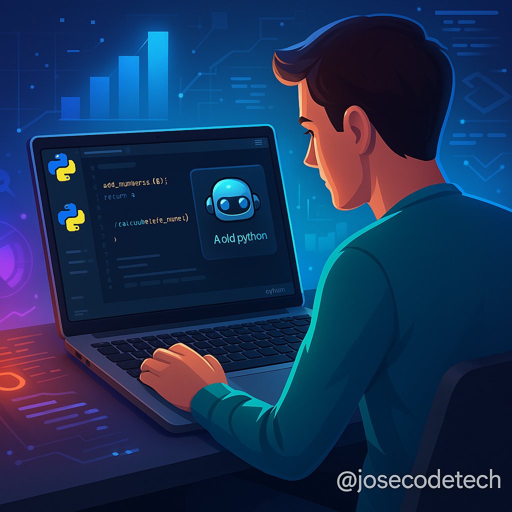 josecodetech's tweet photo. 🚀Nuevo curso práctico de Python con Copilot en Visual Studio Code
Desde hoy disponible para suscriptores del canal 🎯
📅 Disponible para todos el 01/05/25
👀No te lo pierdas 👉 https://t.co/3c1XSx8lkf
#Python #Copilot #VSCode #CursoPython #JoseCodeTech #IA #Programación #YouTube https://t.co/fpmHQSlkKQ