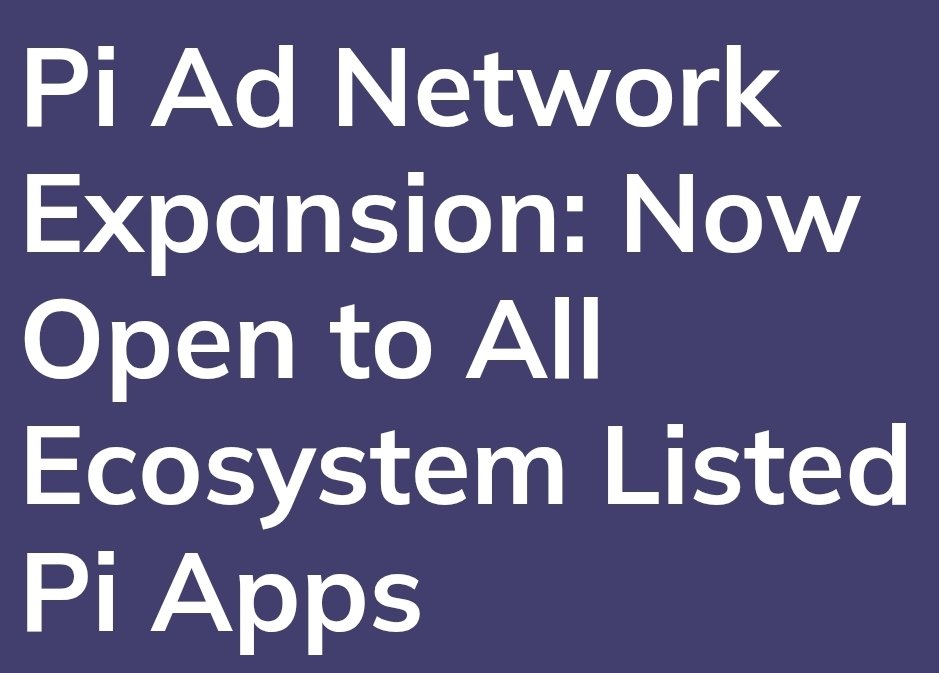 Thread: Pi Network’s Ad Network Expansion – A Game-Changer for $Pi? 🚀
1/ Big news from Pi Network! The Pi Ad Network is now open to ALL Mainnet ecosystem apps, scaling up from its Fireside Forum pilot. Here’s what it means for Pi’s price and ecosystem. 🧵👇
#PiAdNetwork