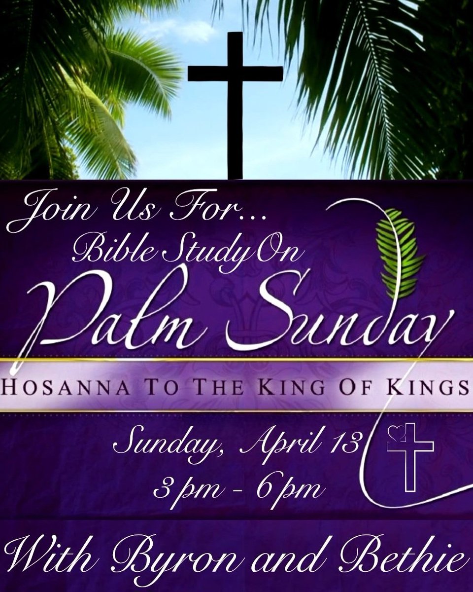 Join us for Bible Study this Sunday with some special surprises in store for Palm Sunday! Bible Study will continue from 3pm-6pm every Sunday at our current house through the end of April...🌴✝️🌴