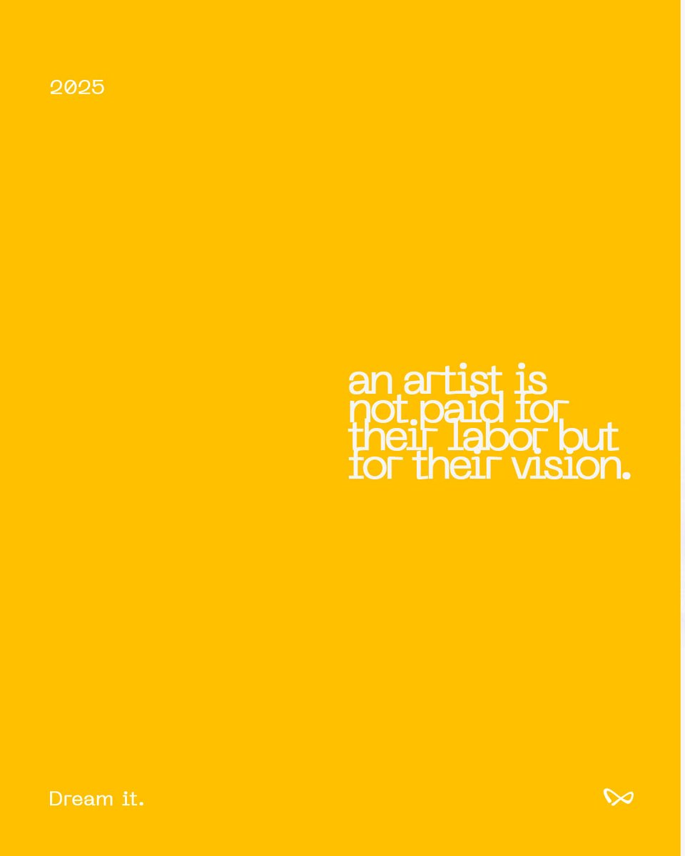infinitycrewx's tweet photo. An artist isn’t paid for their labor —
They’re paid for their vision.
And your brand? It’s your art.

🧠 You bring the dream.

#VisionOverLabor #BrandAsArt #DreamIt #InfinityCrewMagic #CreativeBranding #NotAnAgency https://t.co/f2NN5pX8Bl