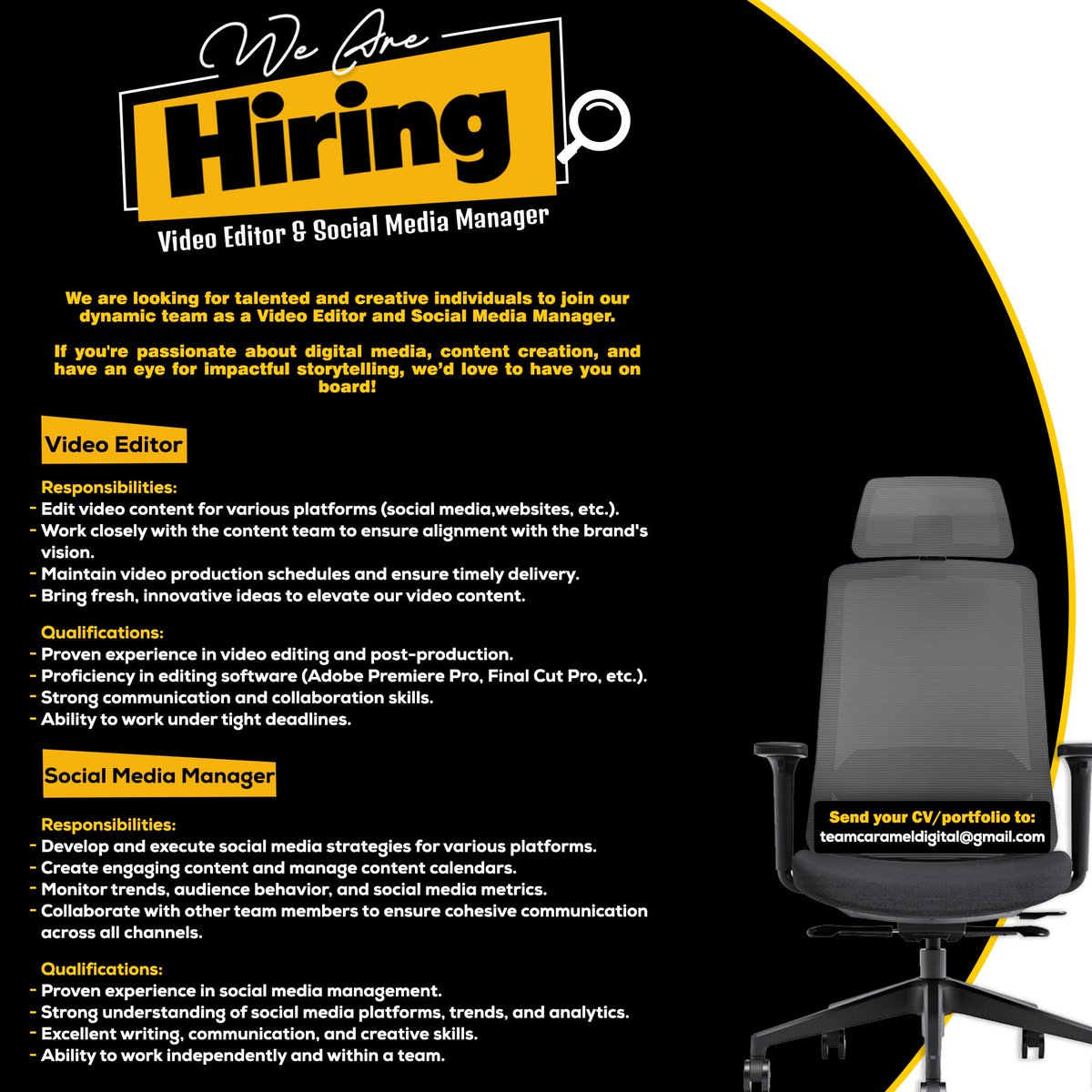 AanuFash's tweet photo. Send your CV/portfolio to: teamcarameldigital@gmail.com https://t.co/rkMsDg3nVk