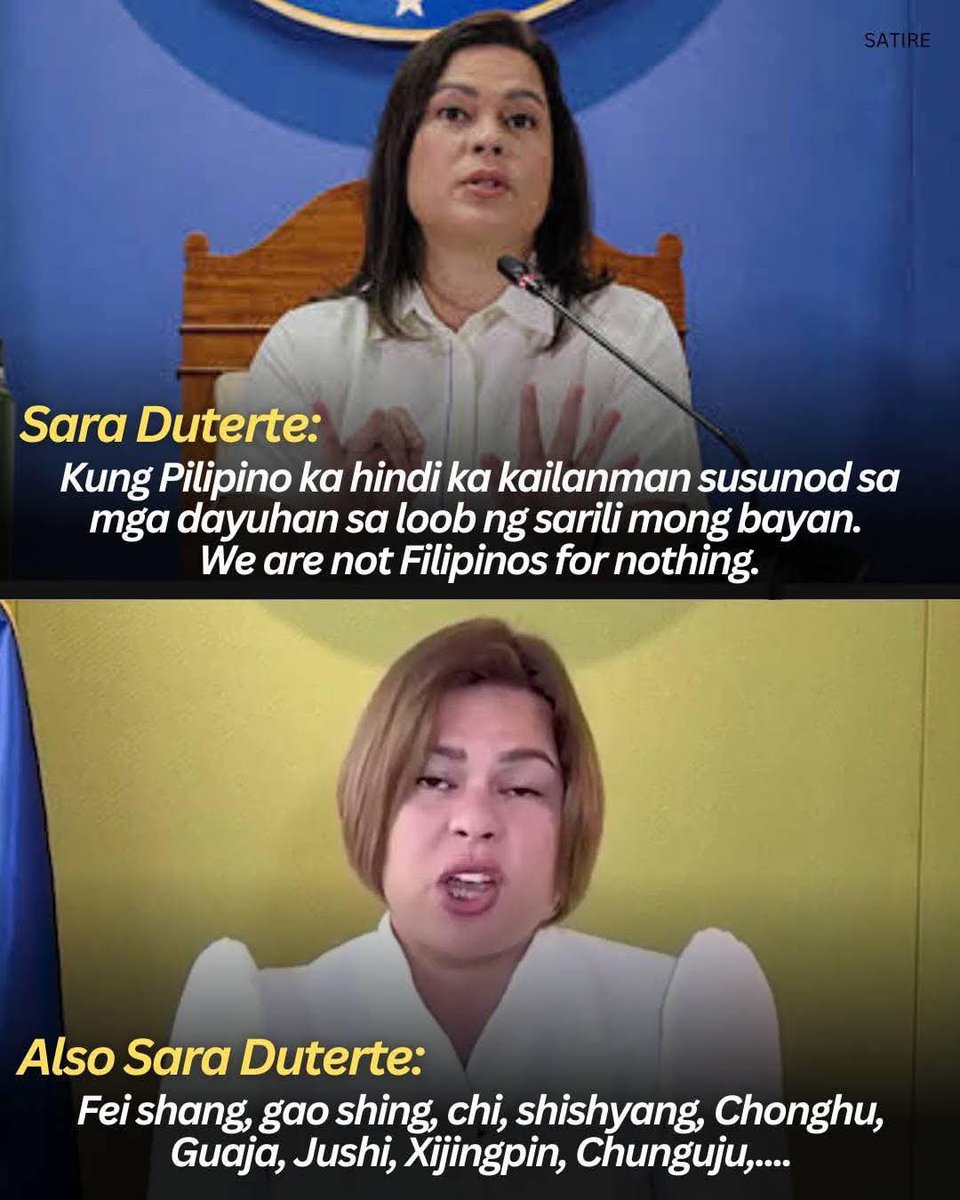 nabunturanguy's tweet photo. “Hindi ka susunod sa mga dayuhan…” pero nagkakangiwi-ngiwi ang mukha para lang mag-Intsik to please her bosses in Communist China. https://t.co/cuGiHlnlha