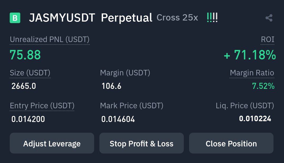 flux2342's tweet image. 🐳 JASMY/USDT 🐳 

✅ 1 TARGET ACHIEVED 

🏆 PROFIT +71%

THIS IS OUR #FREETRAIL SIGNAL
Focus On Quality , Not Quantity 🤑