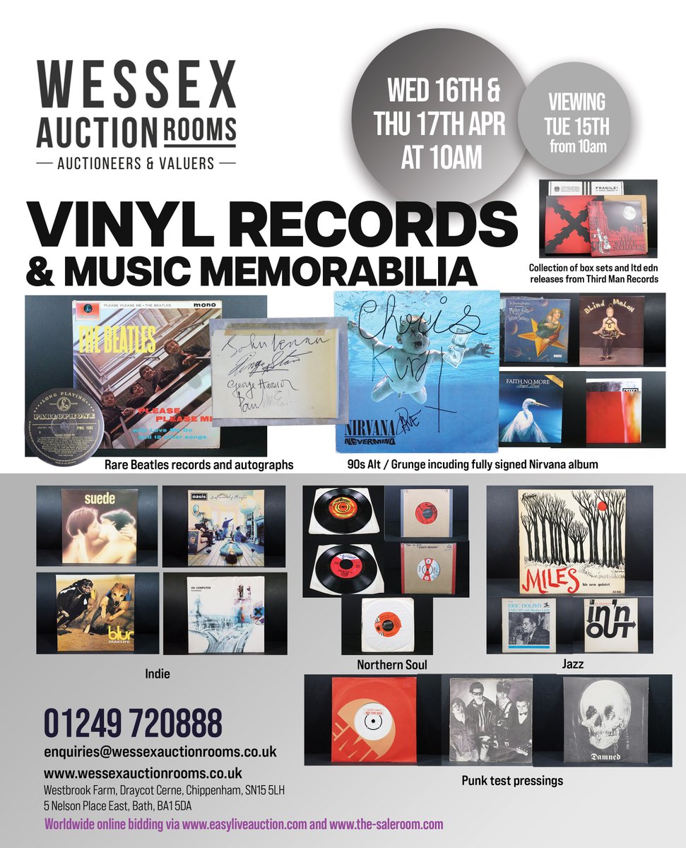 What an amazing auction coming this Wed &amp; Thursday <a href="/WessexAuctions/">Wessex Auction Rooms</a> .
Including <a href="/sexpistols/">Sex Pistols Official</a> and <a href="/thedamned/">The Damned</a> test pressings.
Full catalogue to browse and bid available here: tinyurl.com/mrrc68s3