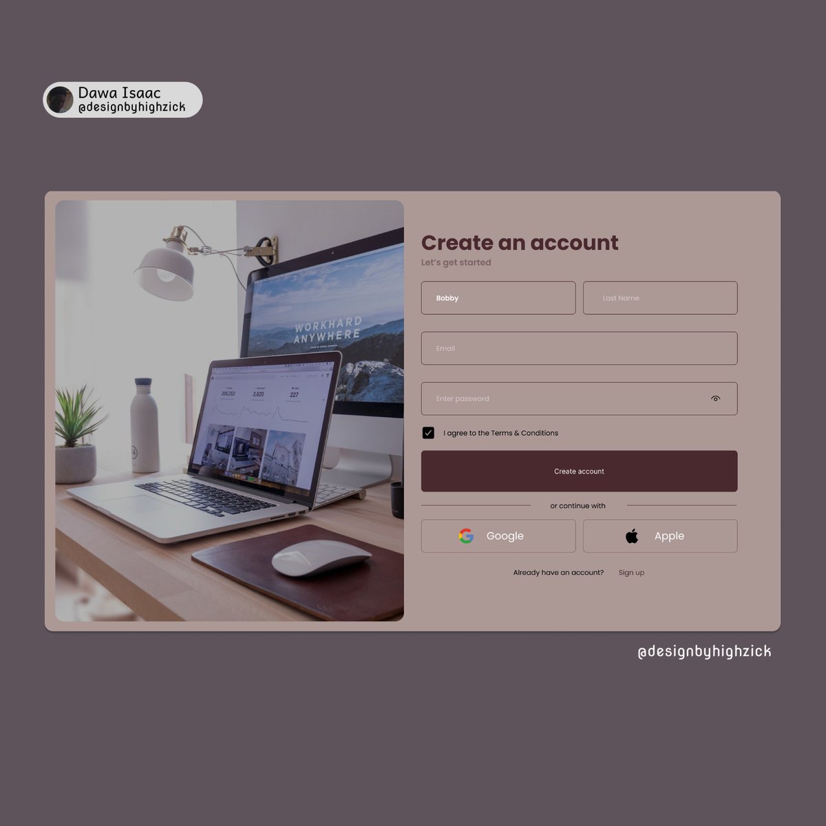 Highzick2's tweet photo. Day 1 of @Victordiamond01 30 day UI Challenge

Signup screen

#Diamondcreationacademy #UIchallenge #Learningbydoing #UXDesign #ProgressIndicators #Day1 #30DaysChallenge #Victorubah https://t.co/6LTl0cPnwo