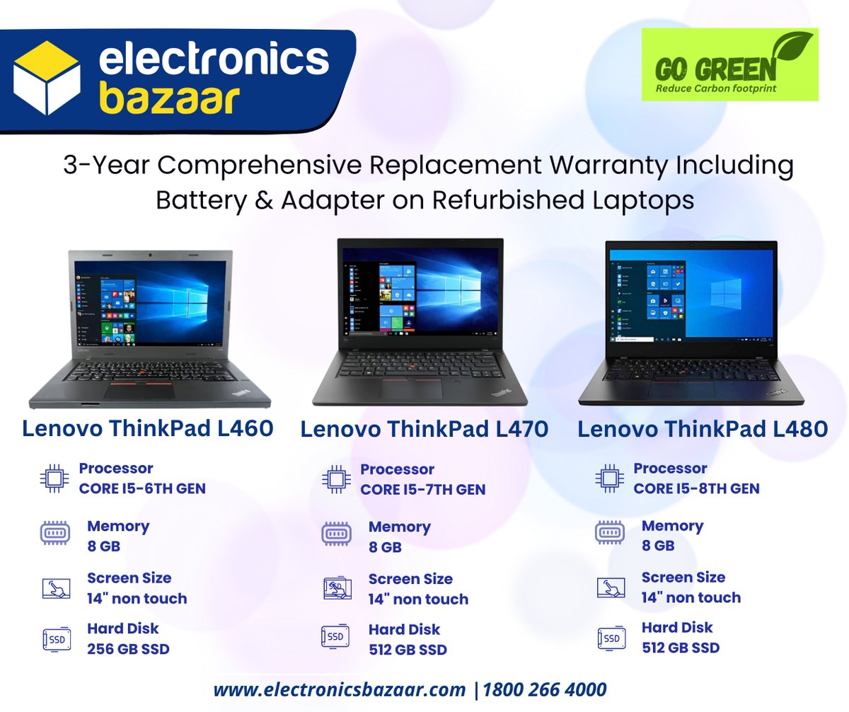 electrosbazaar's tweet photo. Empower your work. Preserve the planet. 🌍💼

At Electronics Bazaar, we believe in delivering high performance without compromising sustainability.

Explore our range of refurbished Lenovo ThinkPads — now with a 3-year comprehensive replacement warranty, including battery & adapter.

✅ Cost-effective

✅ Reliable performance

✅ Environmentally conscious

Let’s choose smarter. Let’s go green. ♻️

Together, let's make a difference! Reduce, Reuse, Refurbish – join the movement towards a more sustainable future.

#ElectronicsBazaar #RefurbishedLaptops #SustainableIT #GoGreen #CircularEconomy #TechForChange #RefurbWithWarranty #GreenWorkplace #LinkedInBusiness