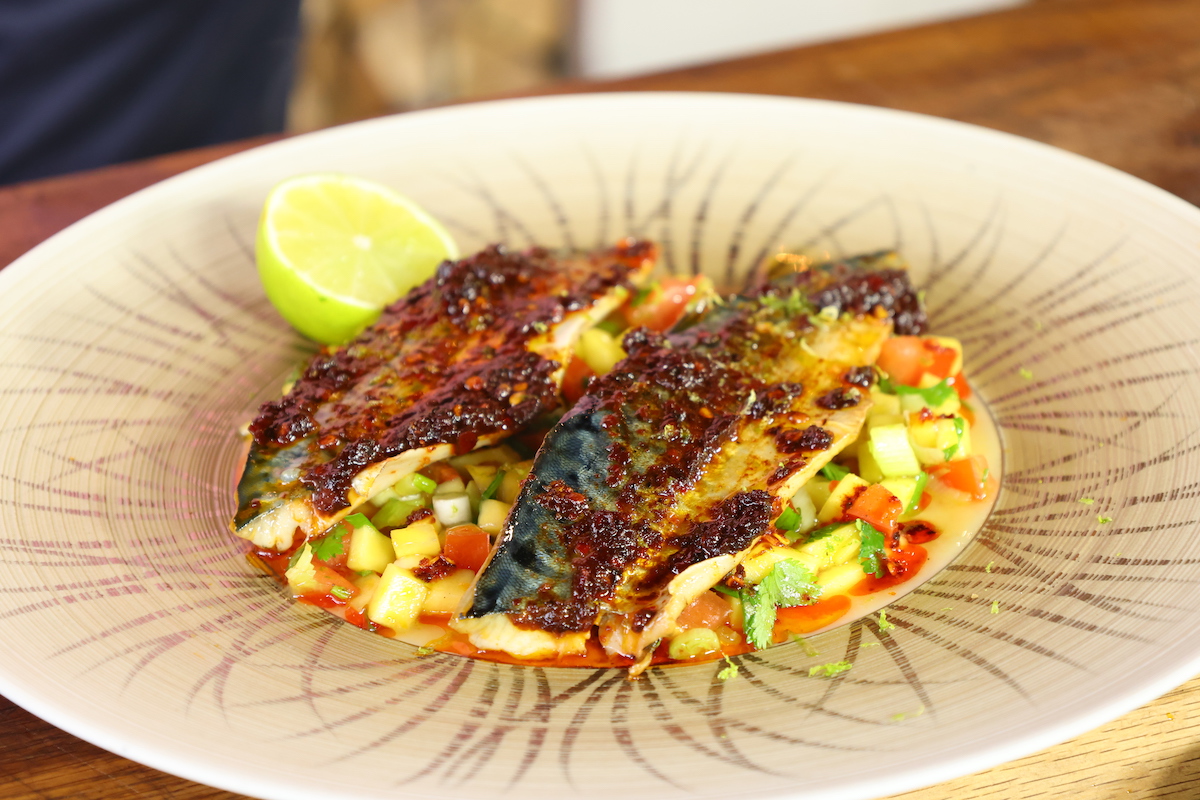 Sat_James Martin (@sat_jamesmartin) on Twitter photo BBQ Mackerel with Filipino Salad. Perfectly grilled mackerel and <a href="/RoniBKitchen/">RoniB’s Kitchen</a> Black Bean Chilli Paste and Banana Ketchup, paired with a vibrant tropical salad tossed in banana ketchup-lime dressing. Serve with juicy mango, crisp onion, fresh herbs!👉 jamesmartinchef.co.uk/recipes/bbq-ma… BBQ Mackerel with Filipino Salad. Perfectly grilled mackerel and <a href="/RoniBKitchen/">RoniB’s Kitchen</a> Black Bean Chilli Paste and Banana Ketchup, paired with a vibrant tropical salad tossed in banana ketchup-lime dressing. Serve with juicy mango, crisp onion, fresh herbs!👉 jamesmartinchef.co.uk/recipes/bbq-ma…