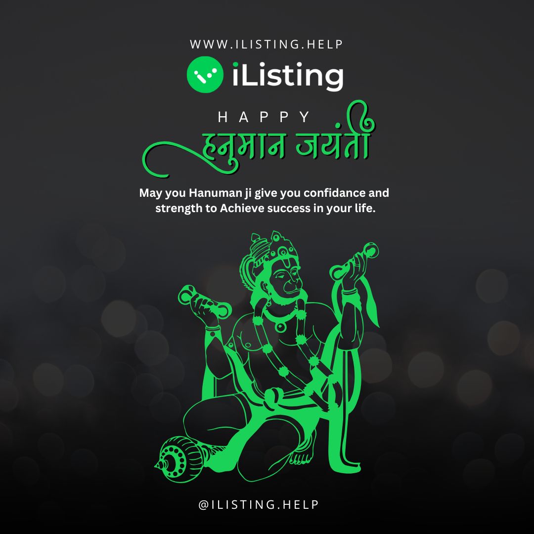 SimraniListing's tweet photo. "May the strength and devotion of Lord Hanuman inspire us to overcome all challenges. Wishing everyone a blessed Hanuman Jayanti! 🙏 #HanumanJayanti #Inspiration #iListing https://t.co/QHYBE1OAT5