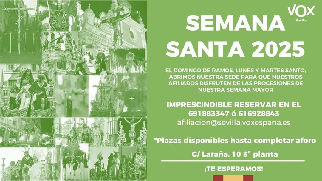 VOXSevilla_'s tweet photo. ✝️🇪🇸 Vive la #SemanaSanta2025 de Sevilla con nosotros. https://t.co/WJjeYUYgYf