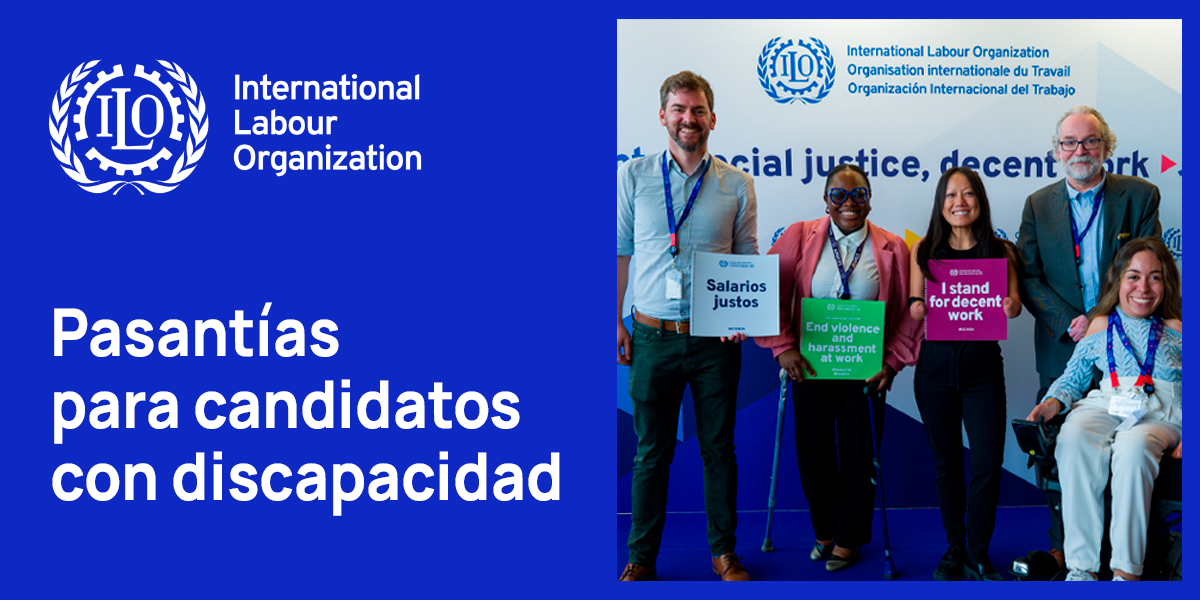 empleo_SEPE's tweet photo. 📣 @OIT_ES ofrece 8️⃣ puestos de pasantía reservados exclusivamente a candidatas/os con discapacidad para Ginebra, Abiyán o Lima.

📆 Duración de 3 a 6 meses.
📝 Plazo de presentación de solicitudes hasta el 30 de abril de 2025.

🔷 Más información 👉 https://t.co/tCWCfFPfuf https://t.co/7HzNBTZ6fZ
