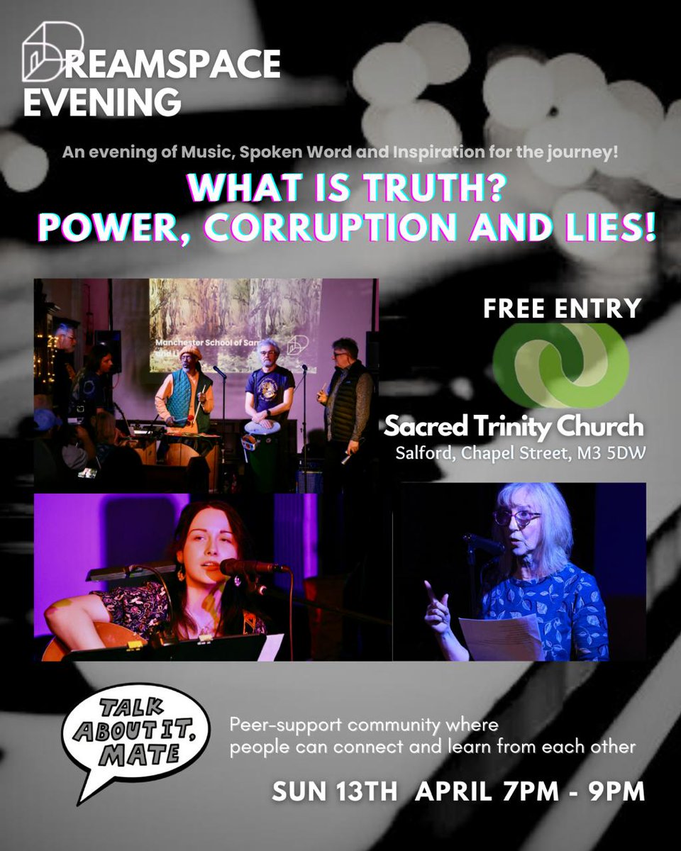 Delighted to welcome the fabulous writer, performer and poet Rose Condo as our first guest host for tomorrow's DreamSpace Evening. Sacred Trinity Church Salford, Sunday 13 April 7-9pm. Can't wait to see you there! FREE ENTRY! #dreamspace #rosecondo #poetry #localmusic #inspired