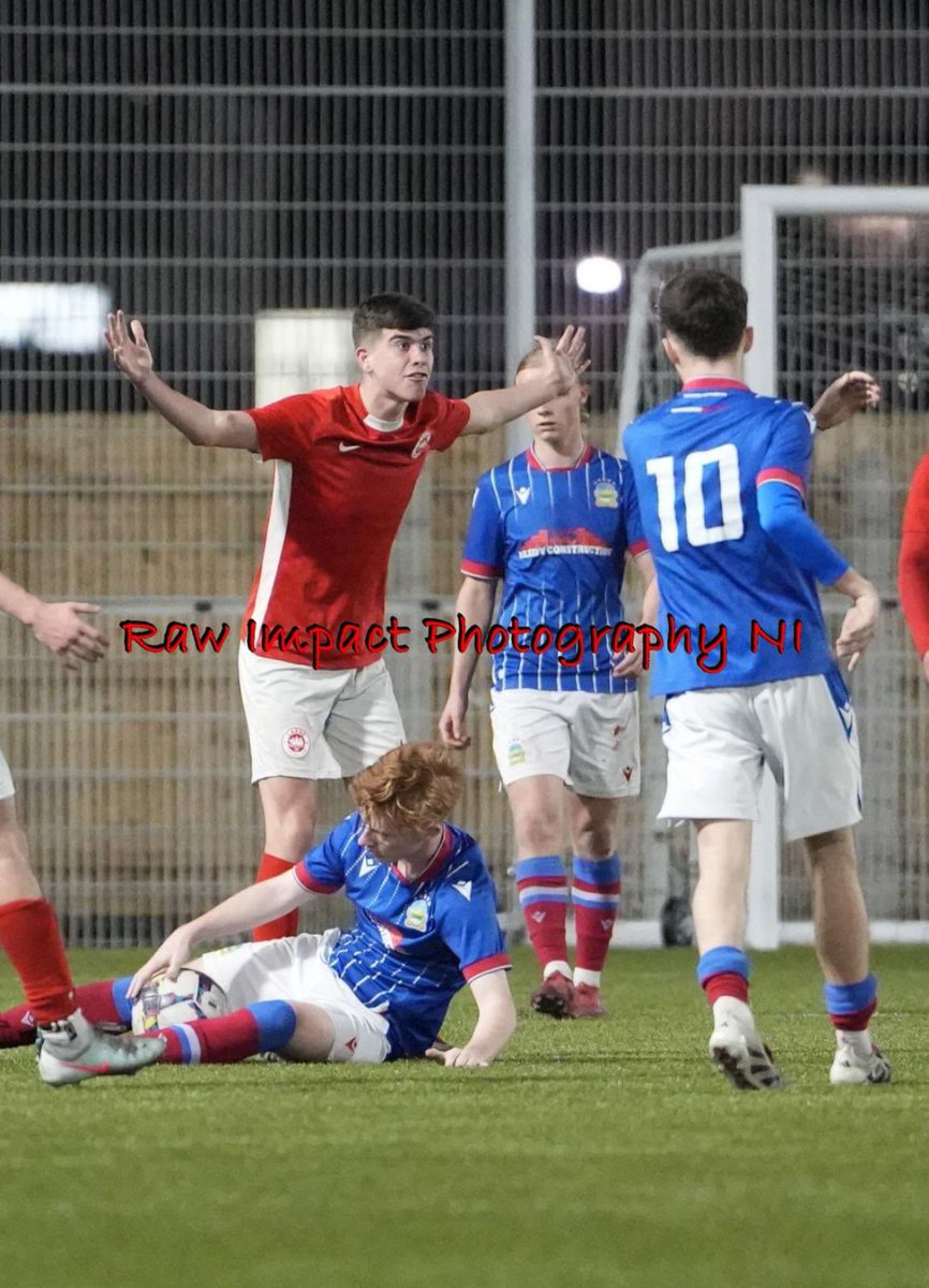 simms19's tweet photo. What word was coming out of his mouth?? I’m saying ‘fantastic’ 😂 great win for the boys ⚽️ @larnefc https://t.co/1aPmIMGU0d