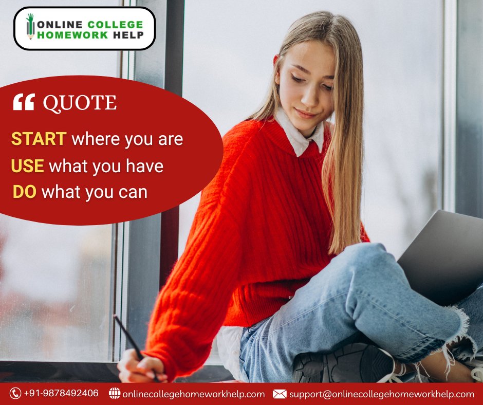 Onlinechwhelp's tweet image. 🌟 "Start where you are. Use what you have. Do what you can."
✅WhatsApp:- +91-9878492406
📩Email:- support@onlinecollegehomeworkhelp.com
🌐Visit:- onlinecollegehomeworkhelp.com
#onlinecollegehomeworkhelp #Motivation #KeepGoing #SmallStepsBigImpact #StudySmarter #StudentSuccess