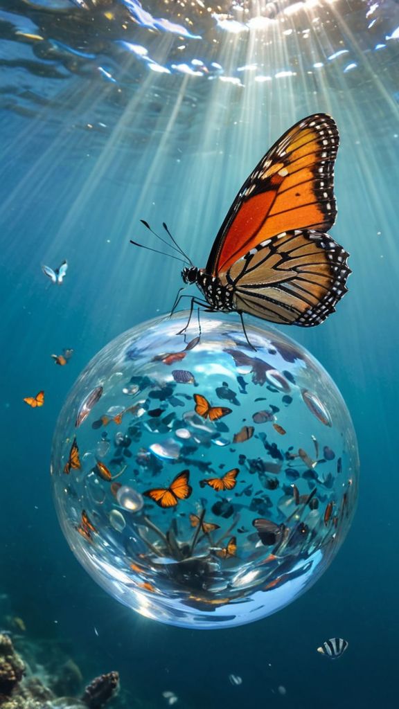 Imam_A_Siddique's tweet photo. @brukh60264 Greetings & gratitude for a prompt positively refreshing reply, most sincerely appreciated. Delighted to reciprocate your artistic, creative sentiment by sharing one of my own #Ai #AiAugmented #WorkInProgress inspired by the evolution of the Cocoon into a Butterfly-underwater! https://t.co/4lvOylciNu