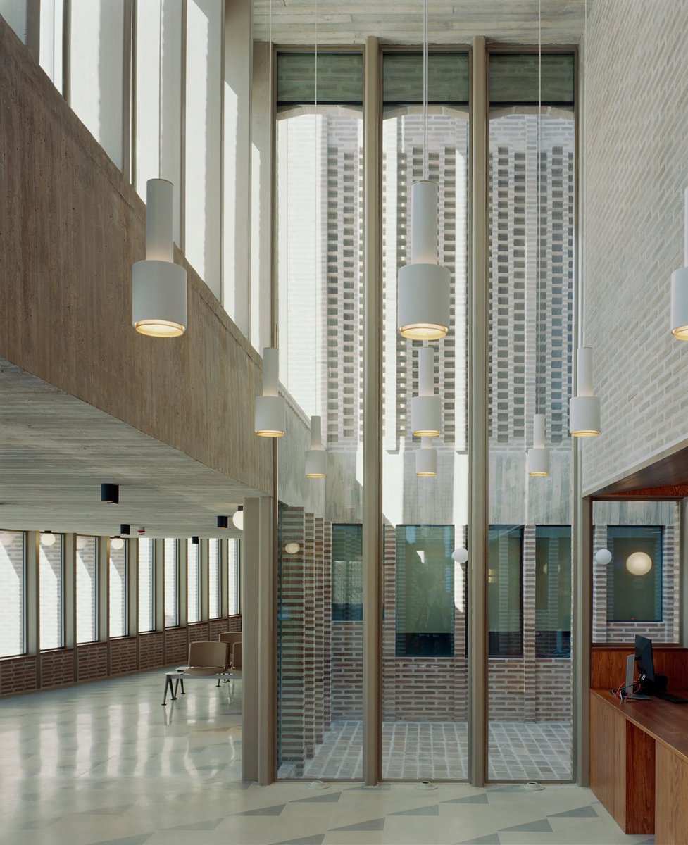 The design and build quality of this hospital in Barcelona is remarkable

Even more so that it achieves this despite needing 2m thick concrete walls (to limit radiation) and 1m2 of mechanical floor area for every 2m2 of clinic