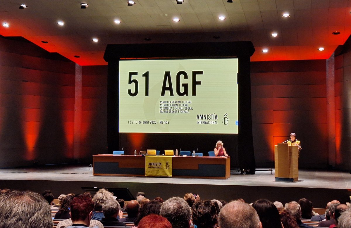 amnistiaespana's tweet photo. Comienza en Mérida nuestra asamblea anual de socios y socias. Dos días para reencontrarse, rendir cuentas por nuestro trabajo por los derechos humanos y planificar. ¡Adelante! #AsambleaAI2025 https://t.co/gHmHTVU2iL