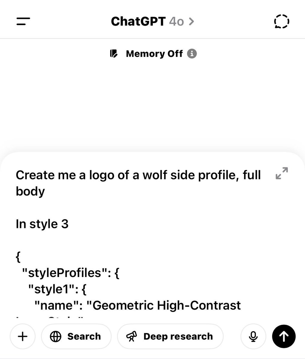 JCKHLRY's tweet photo. @renatrolhas First say what style of logo you want, followed by the style. Then paste the JSON underneath. 

https://t.co/Rf61VcBVDO https://t.co/HgRLlEZhex